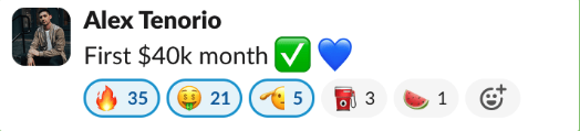 Alex Tenorio first $40K month screenshot